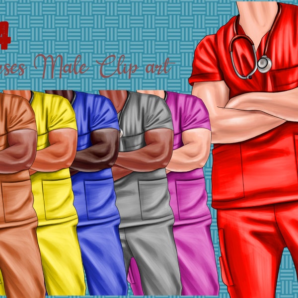 NURSES Male gift Clip art, Nurse Png Bundle, Doctor Nurse Clipart, African American Clipart, nurse Fashion Illustration, NURSE GRAPHICS png