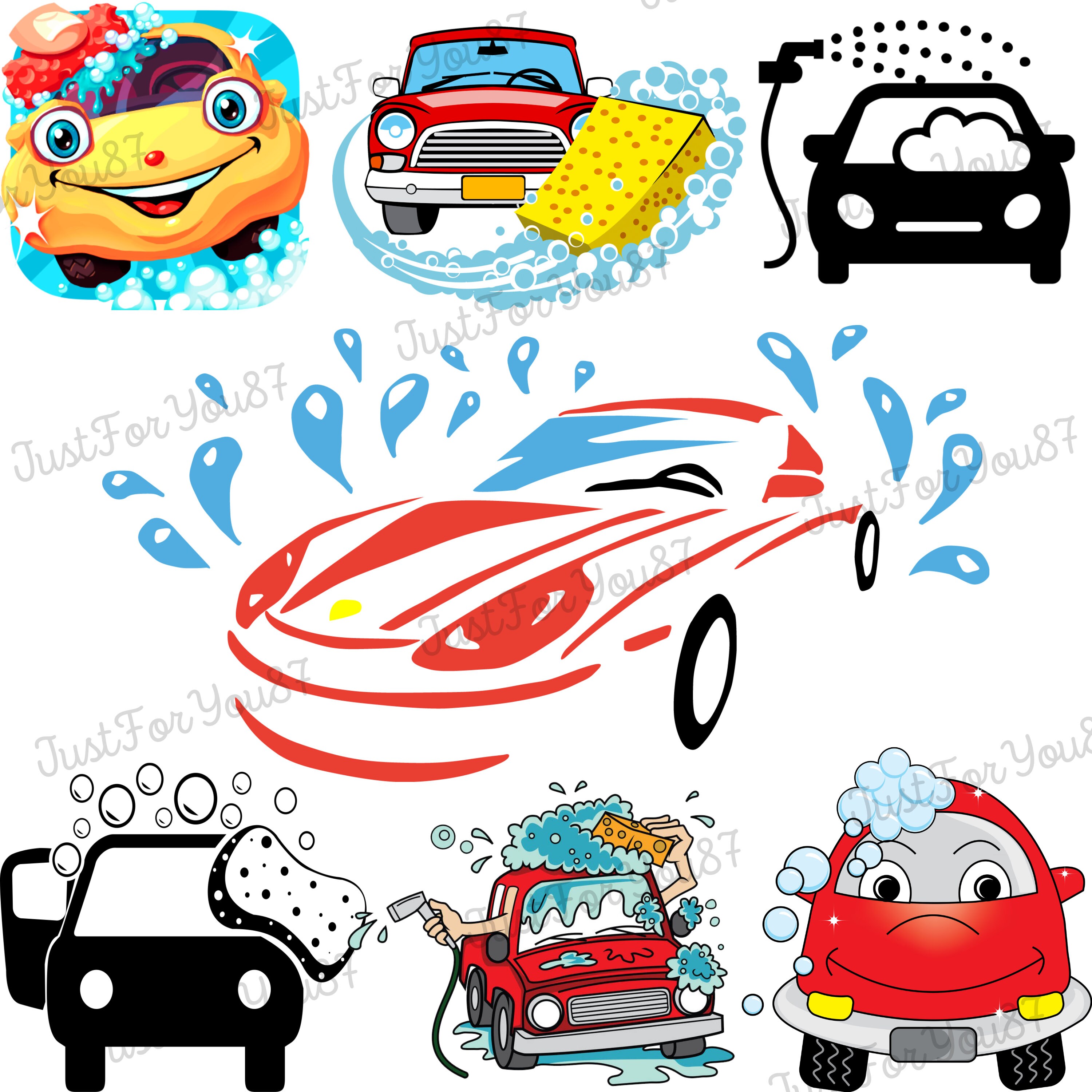 Car Wash Png Carwashing Service Png Car Wash Hand Wash Logo Etsy
