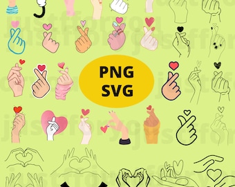 Finger Heart png, Finger Heart bundle, Finger Heart svg, Hands Shaped Heart, Hands Heart png, Hands Heart svg, hands heart shape love