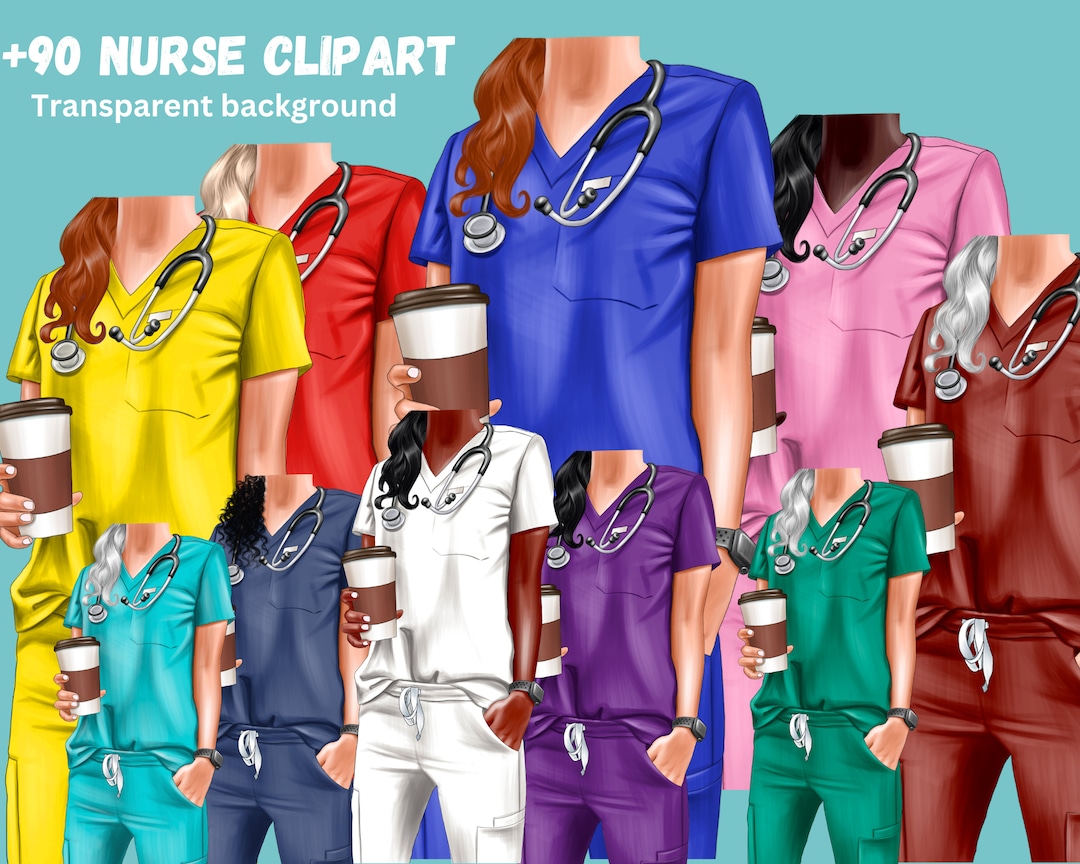 Nurse Clipart, Nurse Scrub Clipart, Nurse Medical Png, African American