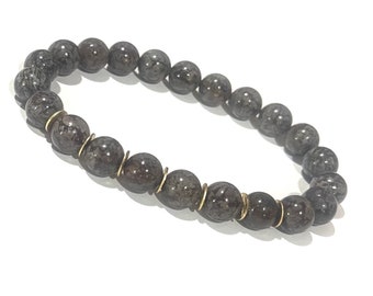 Brown Snowflake Obsidian Healing Beaded Bracelet for Balance and Focus