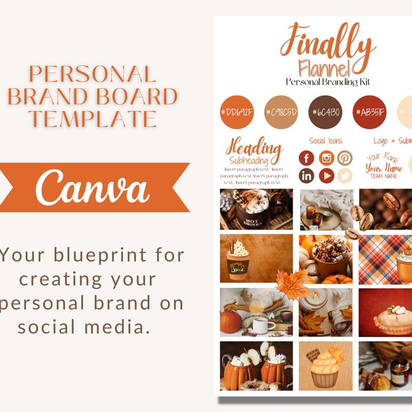 Fall Themed Personal Branding Board for Network Marketing | Canva FREE Template