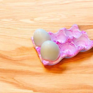 Egg Tray / Egg Holder / Holds 6 Eggs / Ceramic Egg Holder / Ceramic Egg Tray / Egg Storage / Pink and Purple Marbled Egg Tray