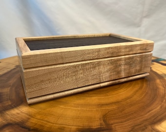 Wood Box / Wooden Box with Lid / Hand Crafted / Keepsake Box / Maple and Veneer / Jewelry Box / Storage box
