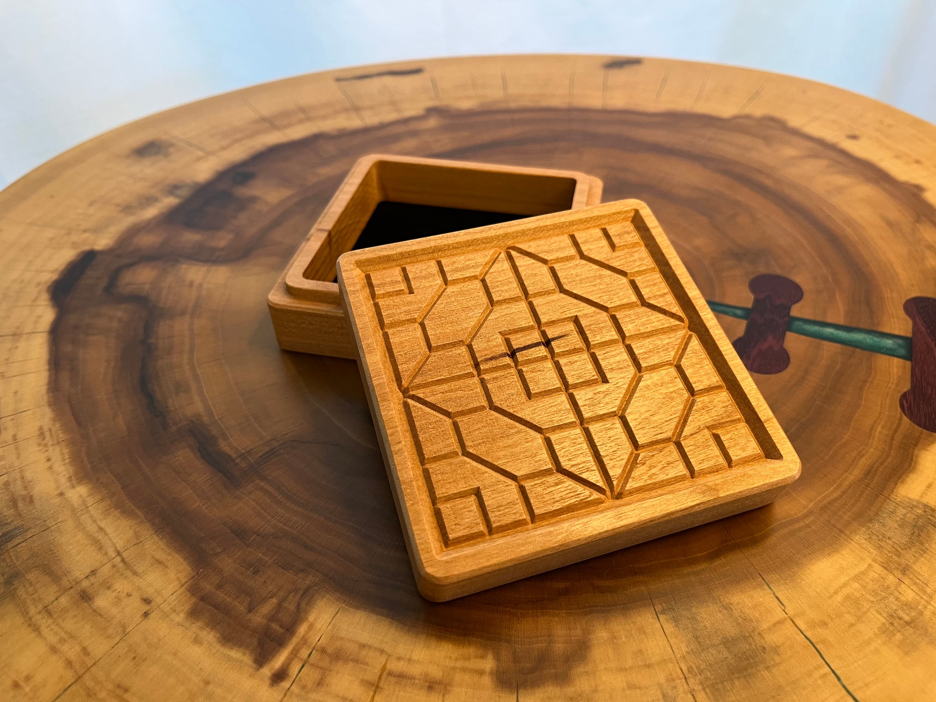 Wood Box / Wooden Box With Lid / CNC Engraved Lid / Hand Crafted