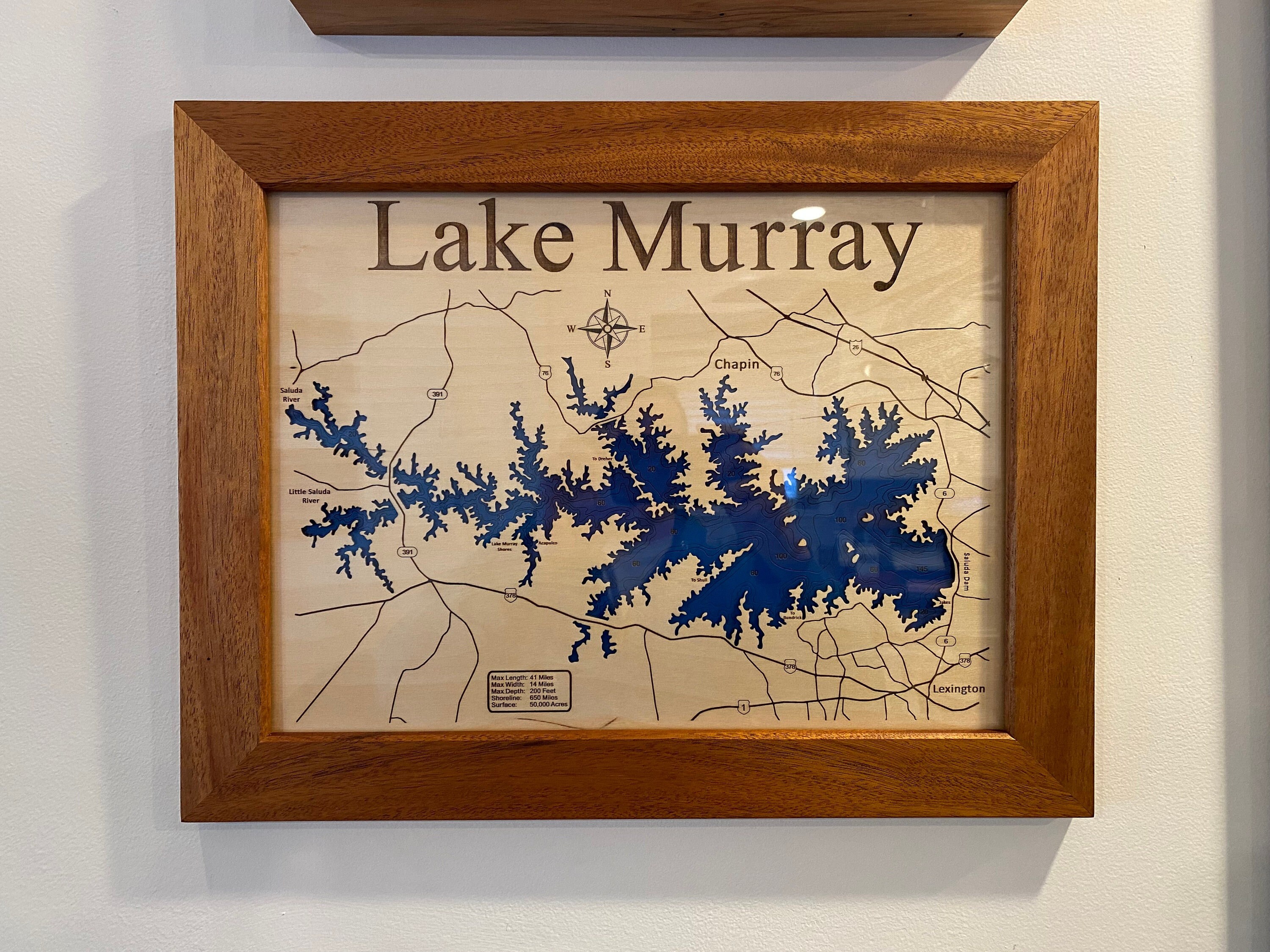 Lake Map / Wood Lake Map / Lake Murray Map / South Carolina / Lake