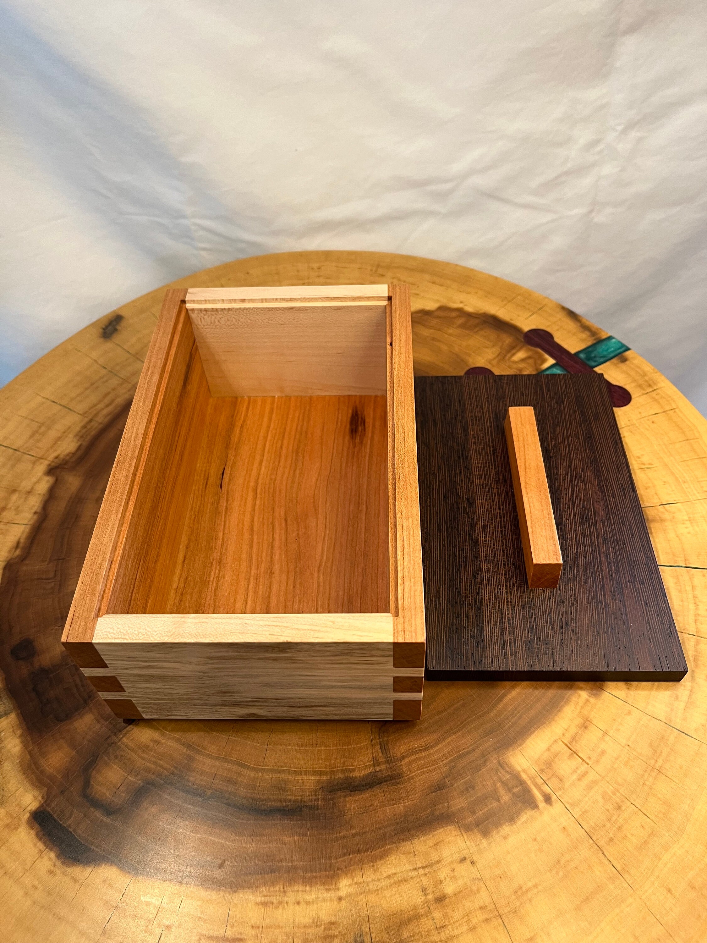 Wood Box / Wooden Box With Lift off Lid / Dovetails / Hand