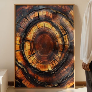Tree Ring Framed Wall Art, Tree Ring Wall Decor, Minimalist Canvas Art, Modern Farmhouse, Living Room Canvas Print, Housewarming Gift