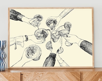 Cheers print, Cheers Sign Print, Bar Cart Wall Decor, Cheers Wall Art, Bar Cart Accessories