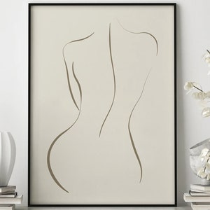 Woman Line Drawing Art Print Poster, Minimalist One Line Wall Home Decor, Female Print Poster, Modern Body Line Art, Wall Decor