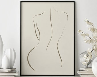 Woman Line Drawing Art Print Poster, Minimalist One Line Wall Home Decor, Female Print Poster, Modern Body Line Art, Wall Decor