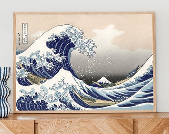 Japanese Art The Great Wave at Kanagawa Poster Reproduction - Katsushika Hokusai Poster Ukiyo Poster Japan Art s Japan Wall Art, Home Decor