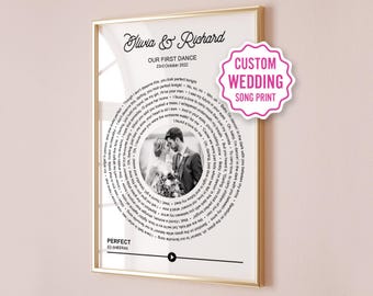 Custom Wedding Song Lyrics Print, Oak Framed Anniversary Gift