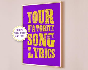 Custom Song Lyrics Framed Print, Anniversary Gift