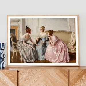 Victorian Women Poster, Vintage Women Print, Antique Art, Vintage Wall Art, Regency Wall Decor, Home Decor, Wall Art, Gossip Art