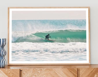 Wydruk artystyczny z motywem surfingu na wybrzeżu, zabytkowa fotografia plażowa w San Diego