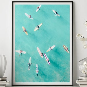 Aerial Surfers Poster, Surf Art, Aerial View, Aerial Surf, Surfing Photography Aerial Beach Print Aerial, Aerial Photography,