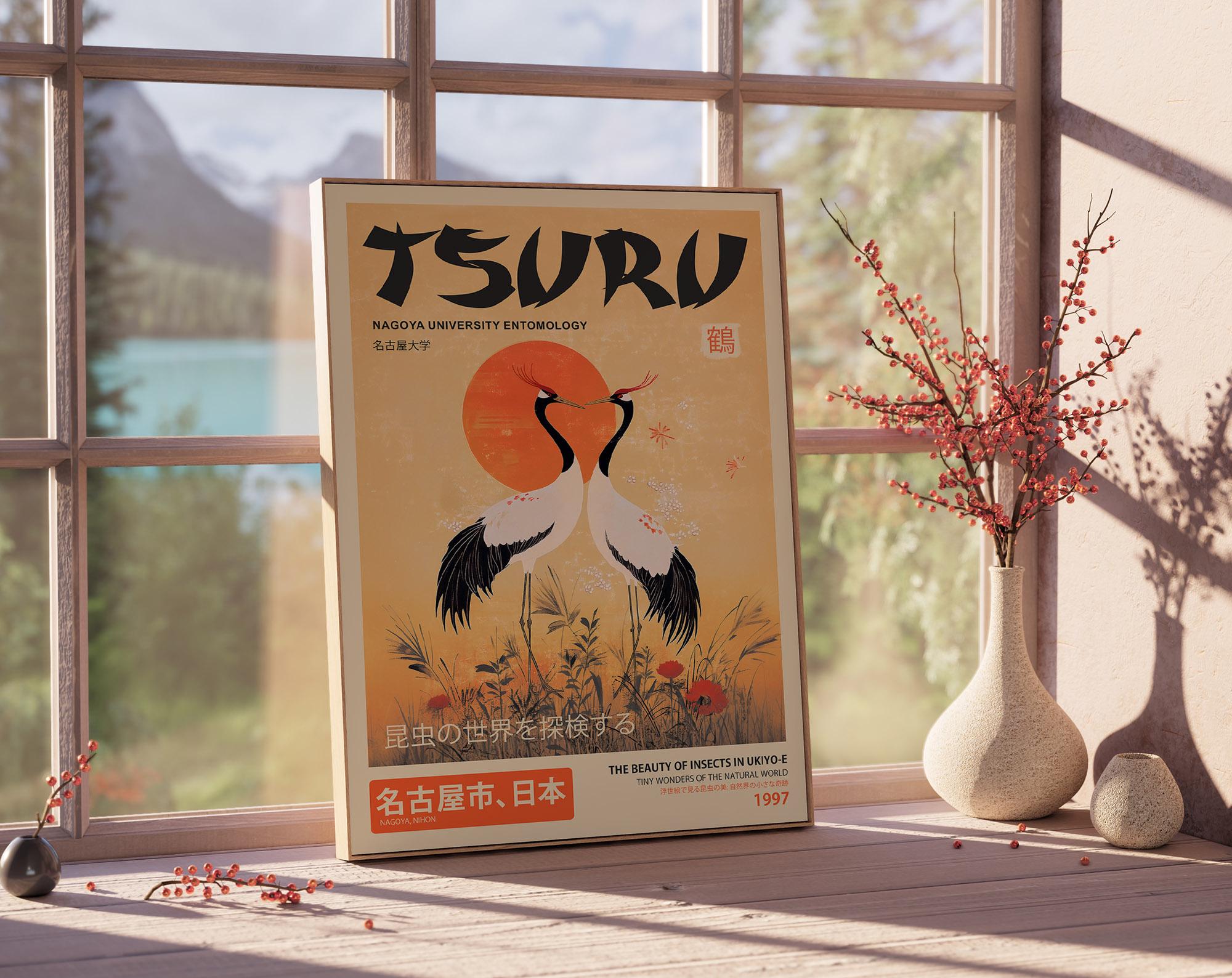 Japanese Crane Exhibition Print, Tsuru Wall Art - Etsy