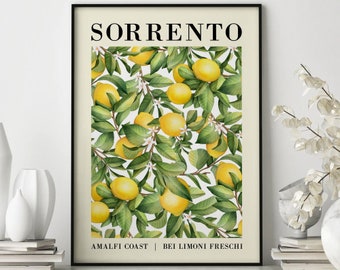 Sorrento Lemon Print, Amalfi Coast Kitchen Wall Art