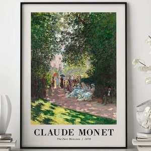 The Parc Monceau 1878 By Claude Monet Poster, Wall Art, Poster Print, Wall Decor, Art, Impressionism, Park, Nature, Monet Art, Fine Art