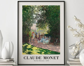 The Parc Monceau 1878 By Claude Monet Poster, Wall Art, Poster Print, Wall Decor, Art, Impressionism, Park, Nature, Monet Art, Fine Art