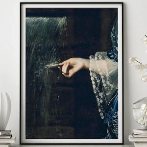 Humeurige portretposter, vintage kunstprint, kunst aan de muur Victoriaanse vrouw, barokposter, decor Dark Academia, wanddecoratie