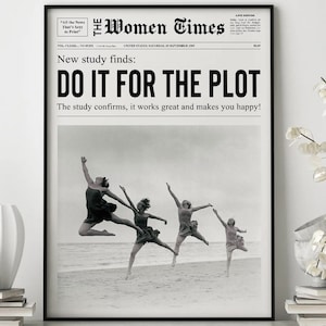 Krantenprint, trendy print, Hot Girls-poster, retro barwagen, tijdschriftomslag esthetiek, inrichting meisjeskamer, doe het voor het plot #2