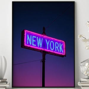 Vintage New York Sign Print, New York Home Decor, Wall Decor, Vintage Wall Art, Rustic Artwork, Nostalgic Poster, New York Lovers Gift