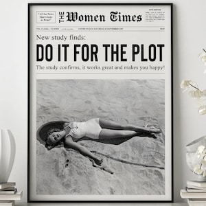 Newspapers Print, trendy Print, Hot Girls Poster, Retro Bar Cart, Magazine Cover Aesthetic, Girls Room decor, Do it for the plot #1