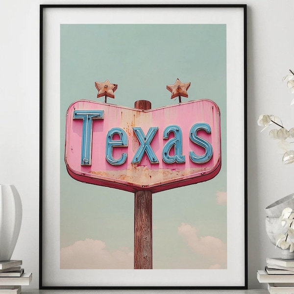 Letrero vintage de Texas, decoración rústica para la pared