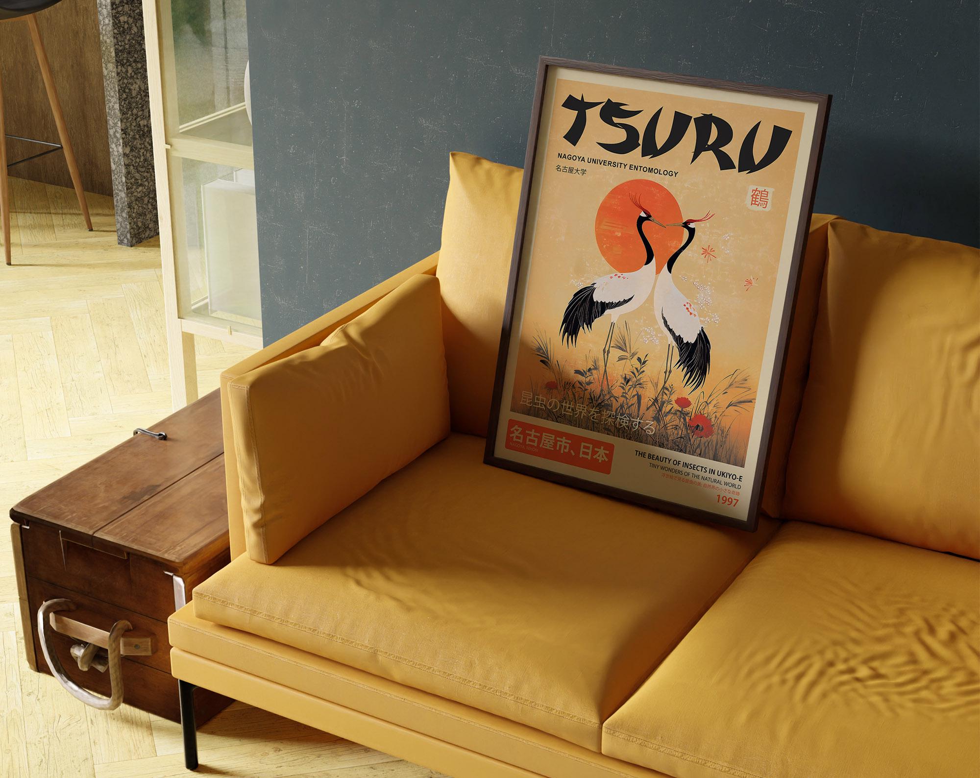 Japanese Crane Exhibition Print, Tsuru Wall Art - Etsy