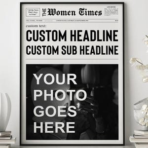 Benutzerdefinierte Zeitungsdruck, Mädchen, Studentenwohnheim, Raum Kunst, Mädchen, die Spaß haben, Geschenk beste Freundin, Trendy Print, Weihnachtsgeschenk, personalisiertes Geschenk