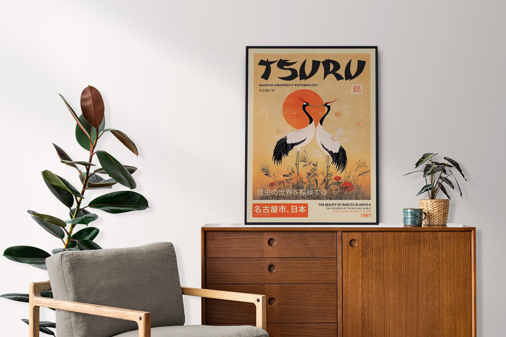 Japanese Crane Exhibition Print, Tsuru Wall Art - Etsy