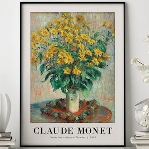 Jerusalem Artichoke Flowers 1880 By Claude Monet Poster, Wall Art, Poster Print, Wall Decor, Art, Flowers, Floral, Monet Art, Fine Art