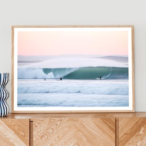 Coastal Surf Art, Vintage California Beach Photography in Soft Pink, San Diego Wall Decor, Coastal Chic & Grandmillennial Vibes