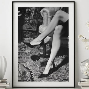 Woman Legs Poster, Urban Print, Alcohol Wall Art, Bar Cart Decor, Teen Girl Room Decor, Feminist Poster, Wall Art Print