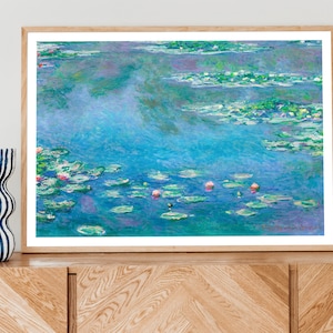 Claude Monet Poster, Water Lilies, Impressionist Art, Landscape Painting, Flower Print, Monet Wall Art, Wall Decor