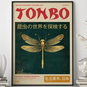 Dragonfly Japanese Exhibition Print, Japanese Art Work, Tonbo Nagoya Nihon Exhibition Wall Art, Gift For Japan Art Lovers