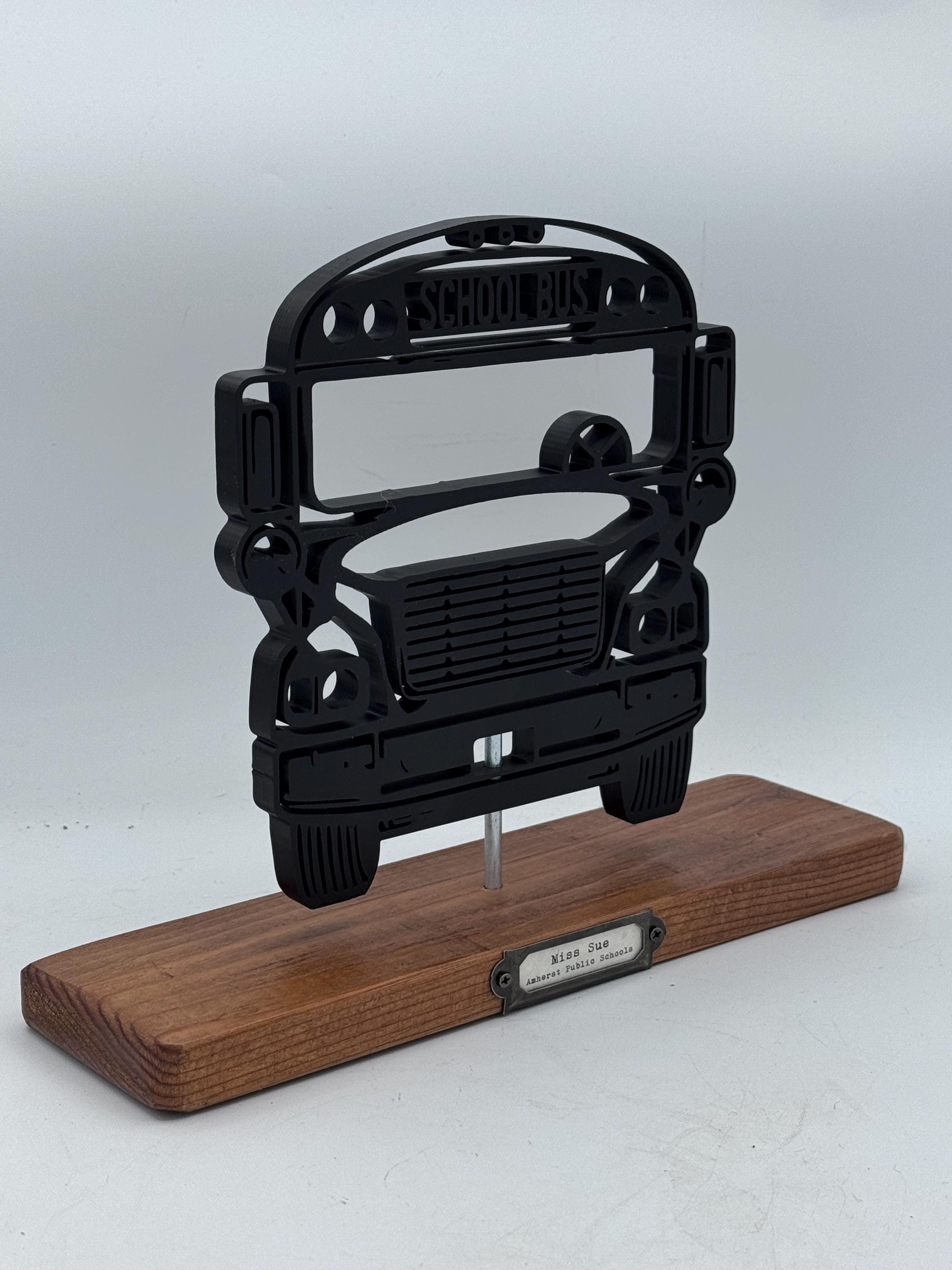 School Bus Driver Silhouette Art on Wooden Stand - Etsy