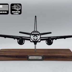 Airbus A320 Silhouette Art on wooden stand