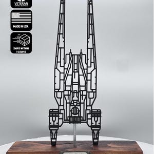 Star Wars U-Wing layered 3D Art on wooden stand