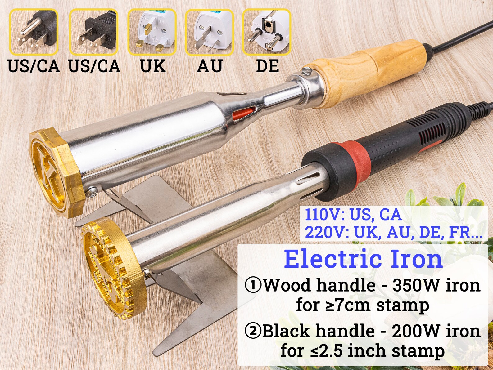 Custom Wood Branding Stamp With Manual Handle Heated Branding Etsy