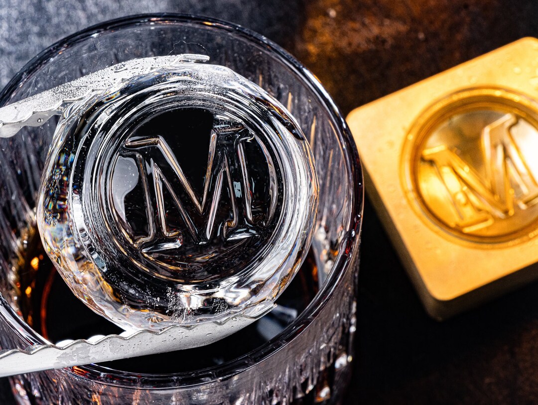 Curved Stamp for Ice, Custom Ice Ball Stamp, Brass Stamp for Ice, Bar