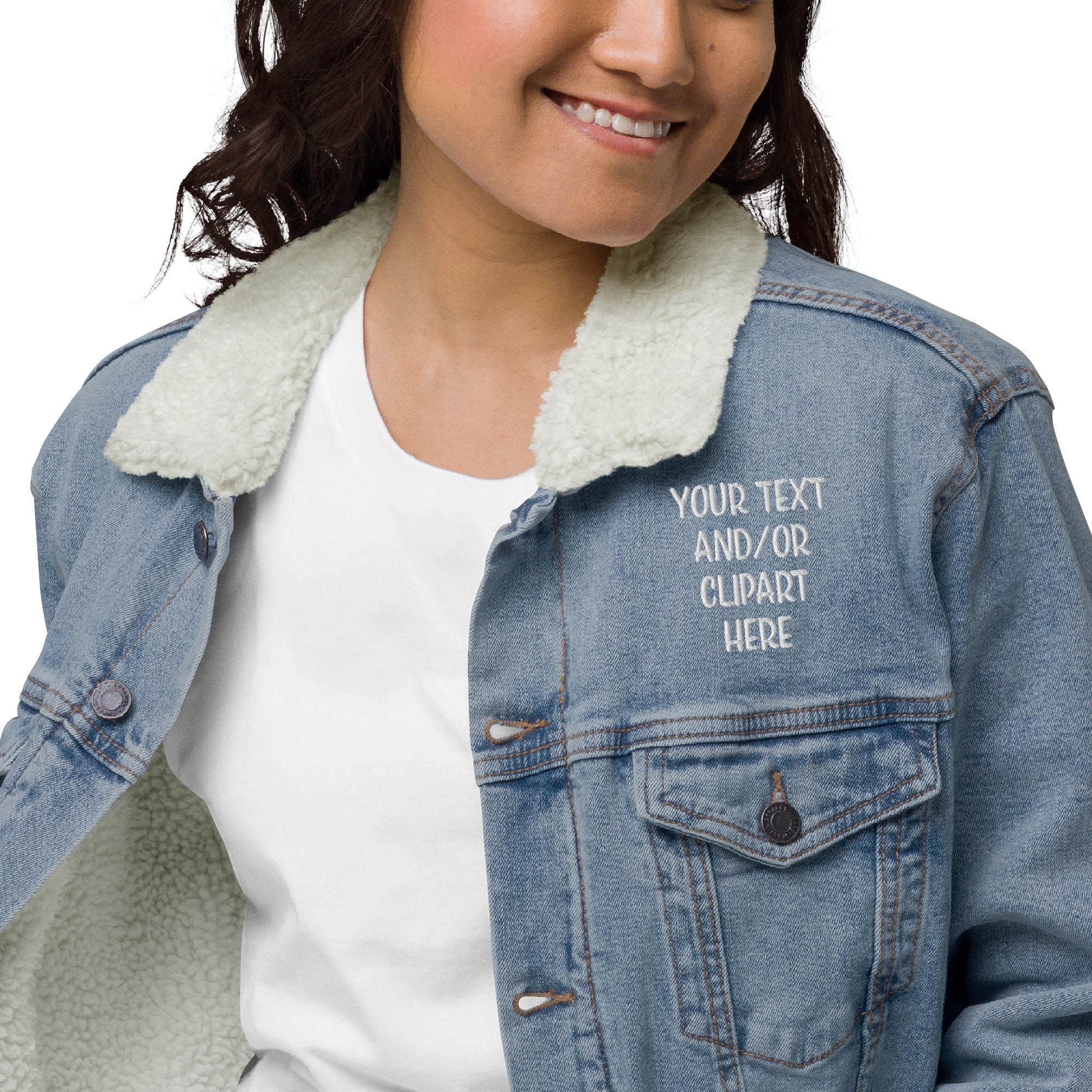 Custom Sherpa Denim Jacket - Etsy