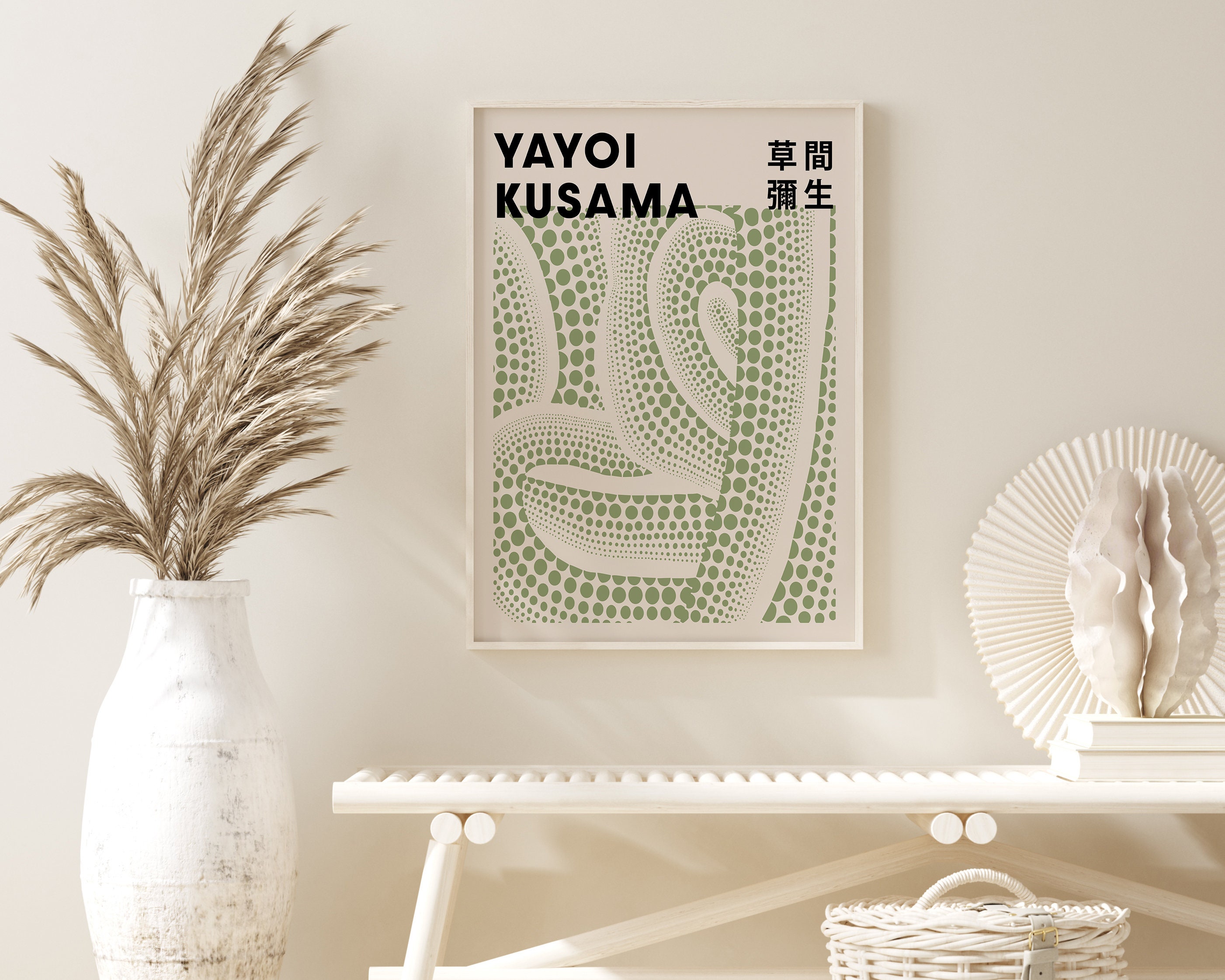 Yayoi Kusama Sage Green Dots, Yayoi Kusama Poster sold by Daisy | SKU ...