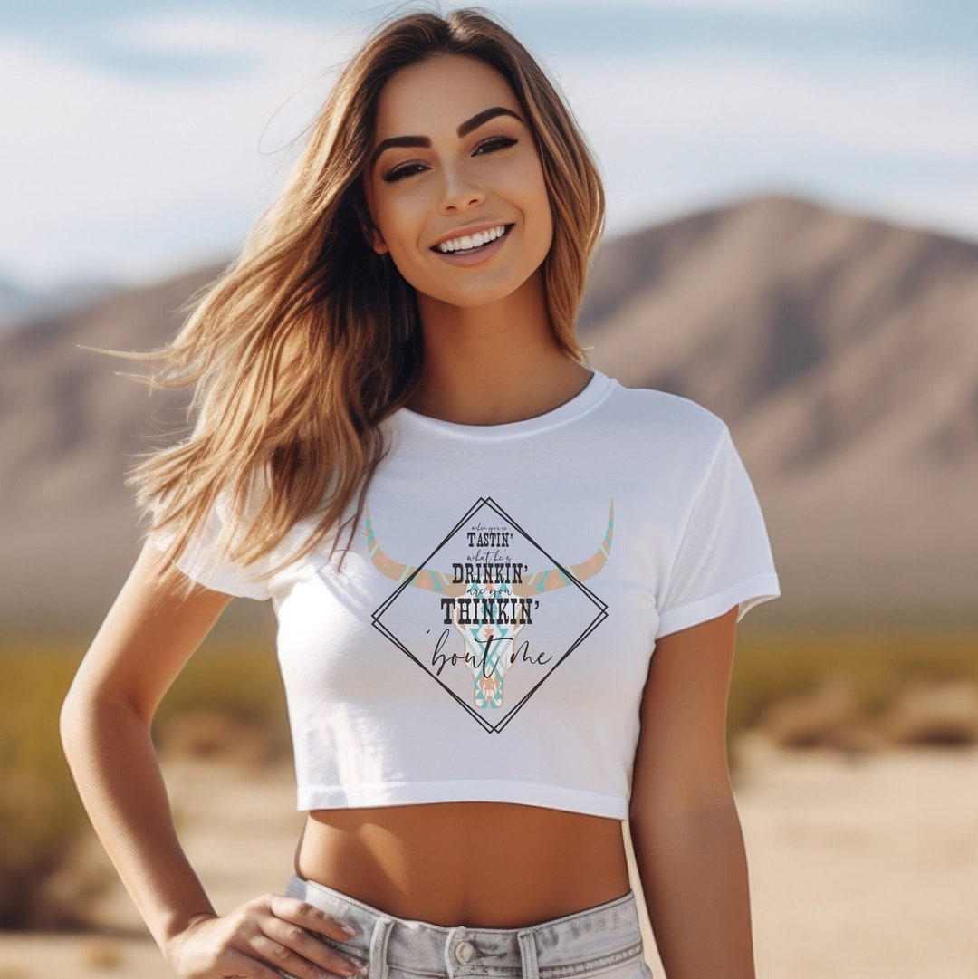 THINKIN 'bout Me Flowy Crop Top, Concert Shirt, Country Concert Shirt Etsy