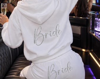 Bride Hoodie and Jogger Set: Personalized Mrs Tank Top & Wedding Day Loungewear