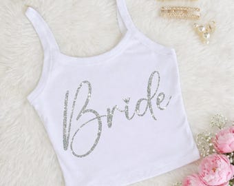Glitter Bride Tank Top, Wedding Morning Shirt, Bridal Getting Ready Tank, Bride to Be Gift, Matching Shorts