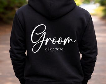Personalized Bride & Groom Zip Up Hoodies: Matching Wedding Gift