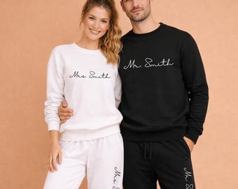 Honeymoon Set, Mrs. Sweatshirt, Mr. Sweatshirt, Hoodie Gift, Newly Married Set, Honeymoon Outfit, Mr. and Mrs. Pants, Custom